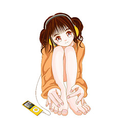 听音乐的少女
