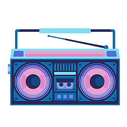 卡通手绘音乐收音机