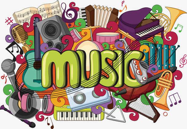 手绘乐器免抠素材