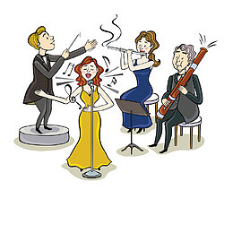 卡通音乐演出演唱会指挥免扣