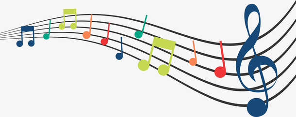 矢量彩色乐谱图案