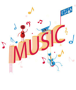 矢量创意可爱music文字