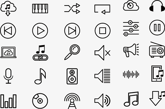 创意线性音乐符号图标矢量图
