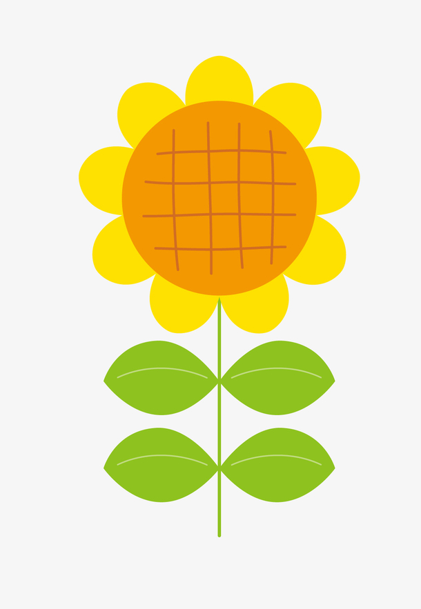 卡通手绘黄色的葵花