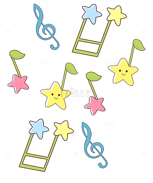 卡通手绘可爱音乐符号