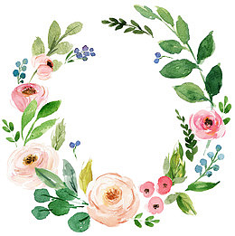 水彩绿色圆环装饰免抠图