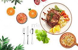 免抠白色盘子里的日式美食刺身