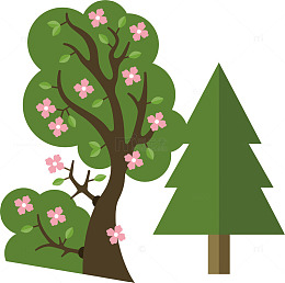 花树风景树绿色春季踏青背景素材