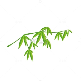 卡通绿色竹叶简图
