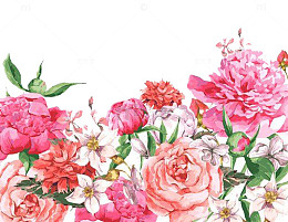 水彩鲜花