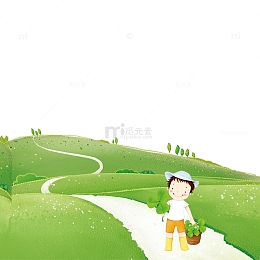 卡通绿色环境素材