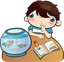 发呆的小男孩