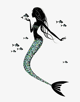 美人鱼简笔素材_美人鱼简笔png图片下载_觅元素