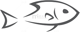黑色线条海底小鱼