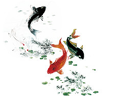 水墨画鱼