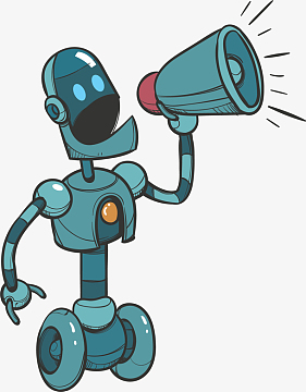 拿着喇叭说话的机器人