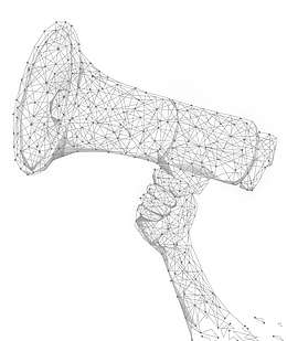 手绘现代装饰插图招聘季喇叭插画