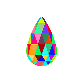矢量水滴圆形七彩钻石