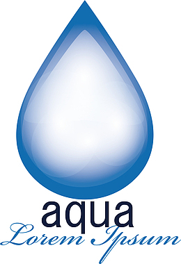 简洁水滴节水相关LOGO设计矢