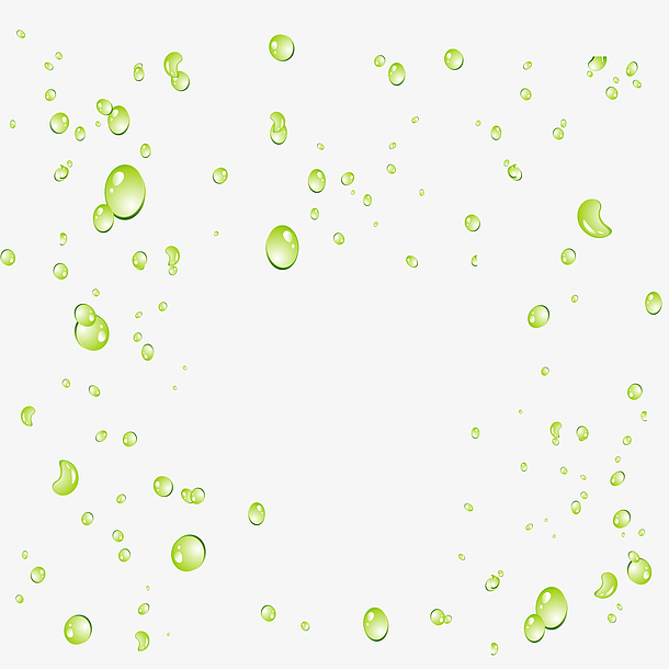 绿色透明水滴矢量图