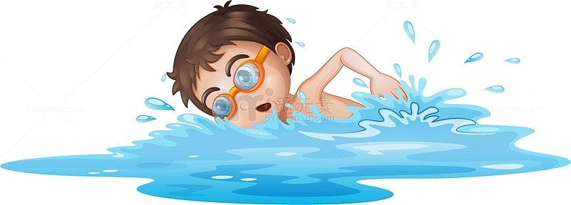 儿童节游泳的男孩
