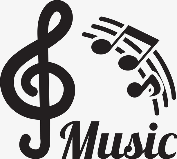 黑色矢量音符素材图