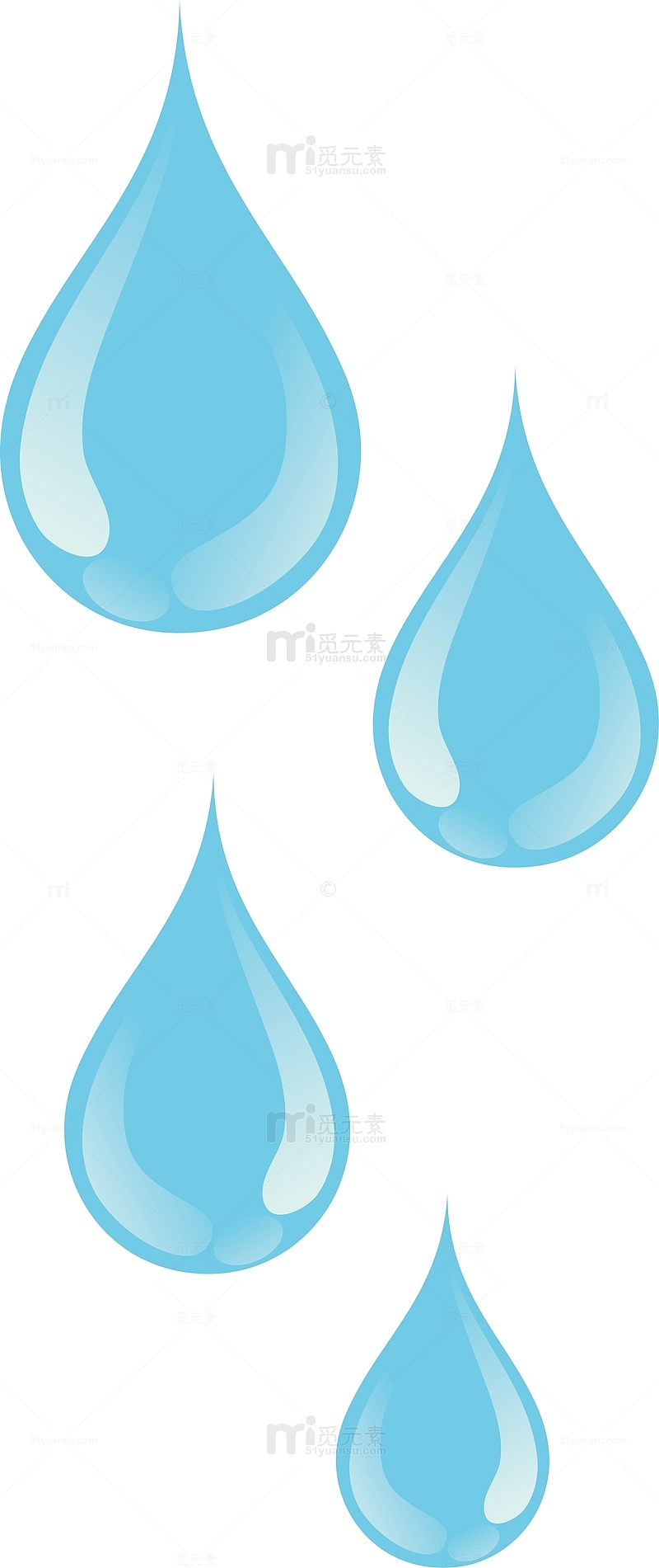 蓝色水滴矢量素材图