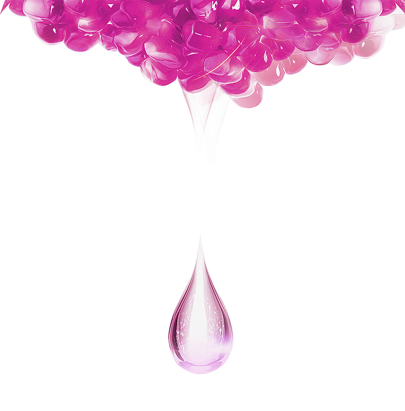 粉色小清新花瓣水滴装饰图案
