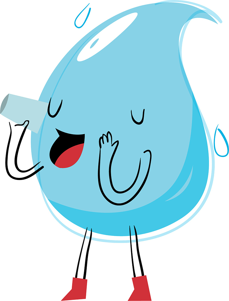 可爱卡通节水水滴