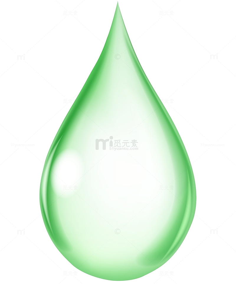 绿色清新水滴效果元素