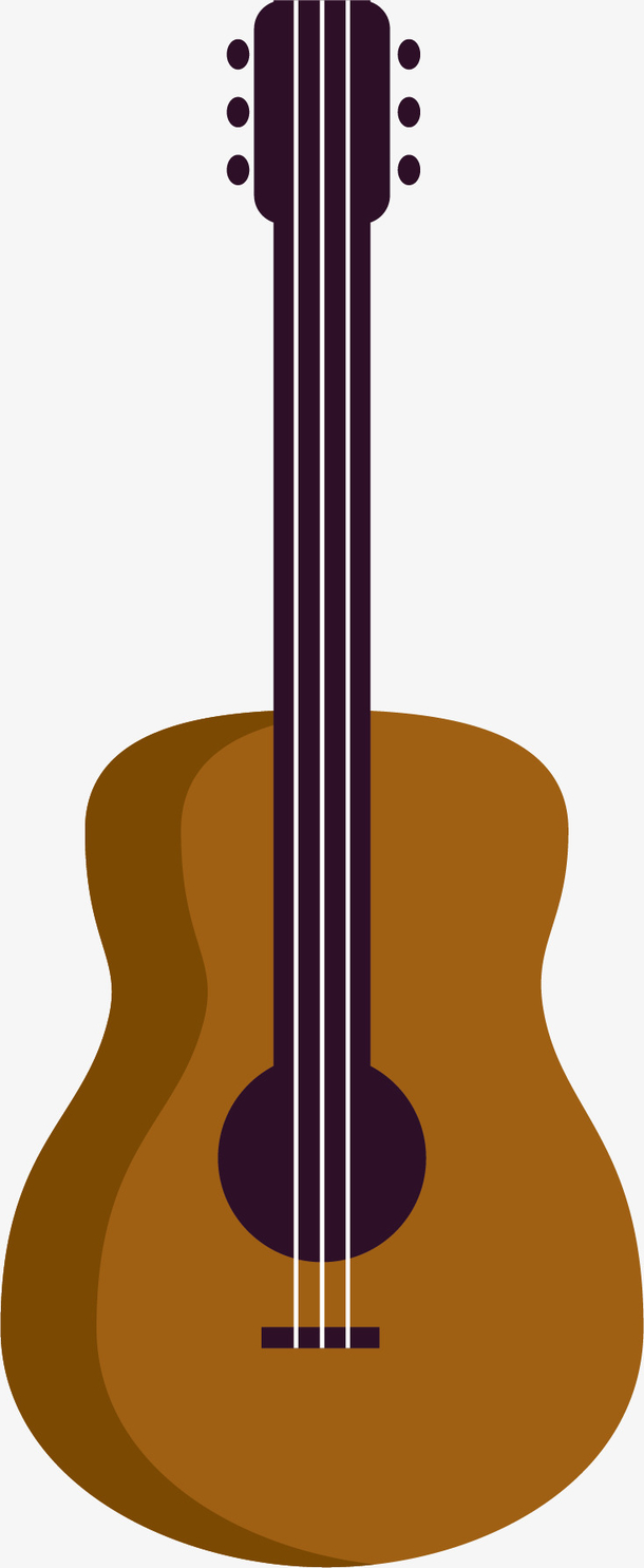 矢量图棕色吉他免抠图