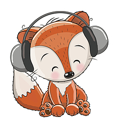 听音乐的狐狸简图