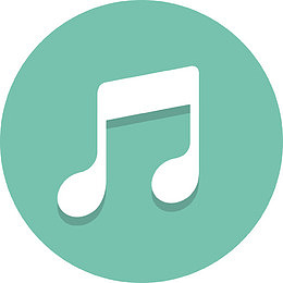 音频音乐笔记圆形图标