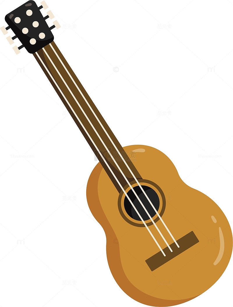 快乐音乐器材木吉他矢量素材