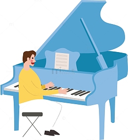 矢量图弹琴的男士