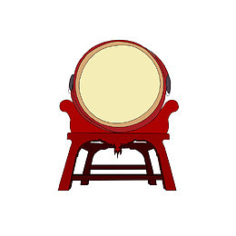 红色圆弧打鼓元素