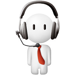 卡通手绘听音乐的小人