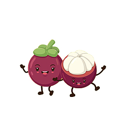 卡通两只跳舞的山竹