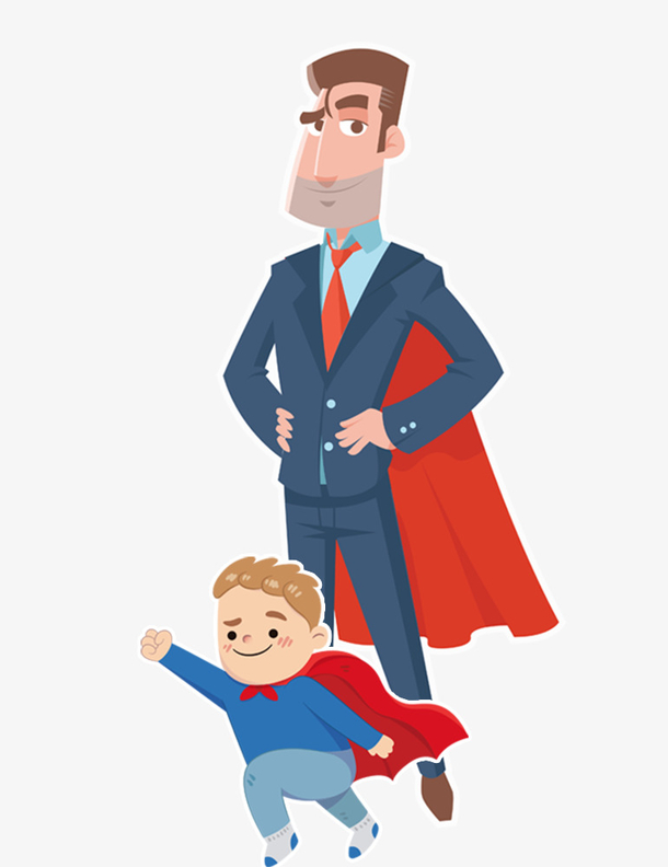 父亲节亲子主题卡通设计
