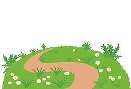 手绘矢量山丘土路