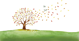 春天手绘美丽大树