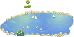 手绘创意蓝色水池