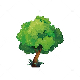 矢量手绘植树节成长大树