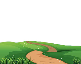 绿色手绘草地小路