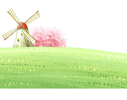 春天郊外风景插画