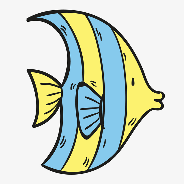 矢量扁平卡通小鱼