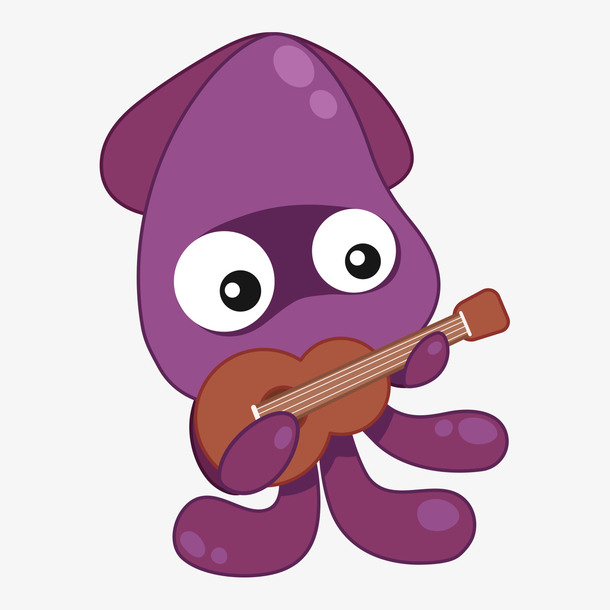 有趣的世界海洋日卡通八爪鱼弹吉