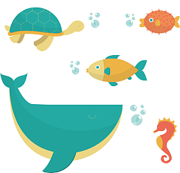 海洋生物矢量图