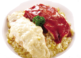 鲷鱼伴猪扒焗饭