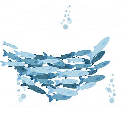 世界海洋日游动的鱼群